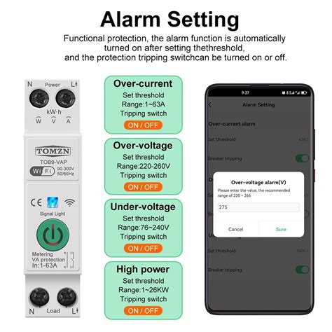 Tomzn A P N Wifi Smart Switch Energy Meter Kwh Metering Monitoring