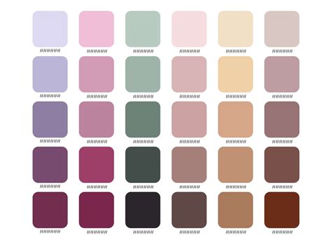 Feminine Aesthetic Color Palette HEX RGB CMYK Codes Color Palette With ...