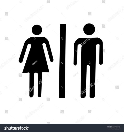 Male Female Toilet Icon Denoting Restroom เวกเตอร์สต็อก ปลอดค่า