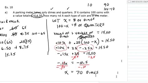 MAT 123 Finite Math Section 1 1 Part 5 Applications Of Equations YouTube