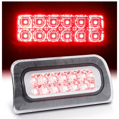 M Auto Rear Led 3rd Third Brake Light Tail Stop Lamp Chorme Housing Clear Lens For 1994 2003