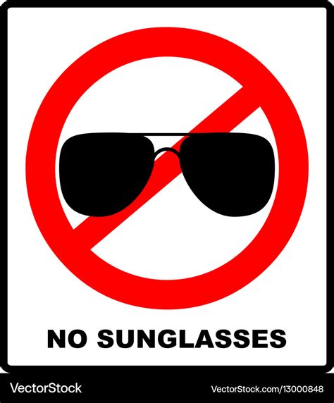 No sunglasses sign on white background Royalty Free Vector