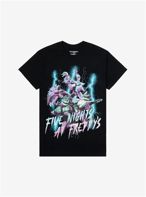 Five Nights At Freddy S Security Breach Glow In The Dark Lightning T Shirt Hot Topic Five