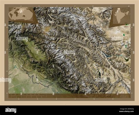 Jammu And Kashmir State Of India Low Resolution Satellite Map