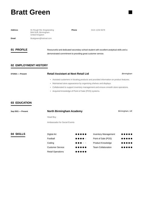 16 Year Old CV Examples UK Templates 2025 Resume Io