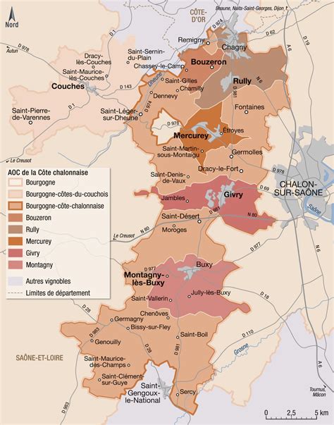 Bourgogne La Cote Châlonnaise Carte des vins Vins Vin de france