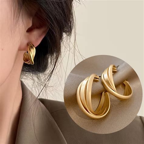 Brinco Coreano Fashion Earring Metal Ear Circle Elegante Brincos