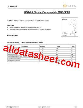 CJ3401A Datasheet PDF ZP Semiconductor