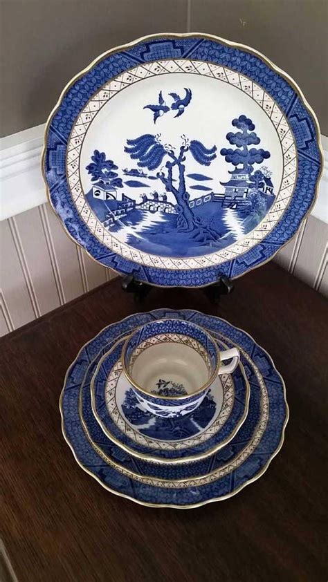 Blue Willow China Dinnerware Set Real Old Willow Booths Etsy Blue