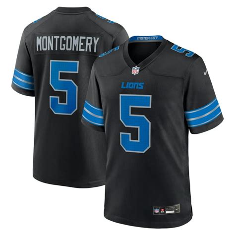 Men's Embroidery Jersey Detroit_Lions David Montgomery Black 2nd ...