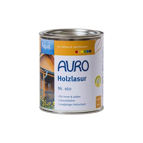 Auro Holzlasur Aqua Nr 160 Satin innen und außen 0 75 L Farbwahl