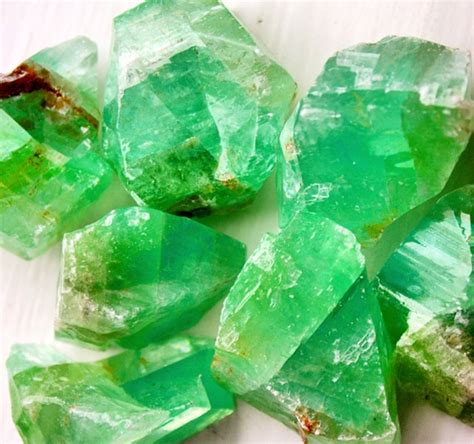 Beautiful Natural Raw Green Calcite Crystal Calcite By Laetaluna