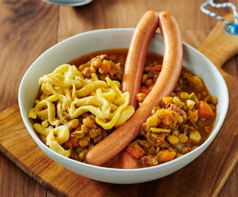 Linsen Spätzle und Würstchen Cookidoo das offizielle Thermomix