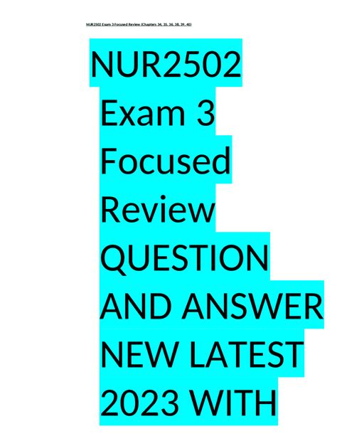 Nur Exam Focused Review Question And Answer New Latest With