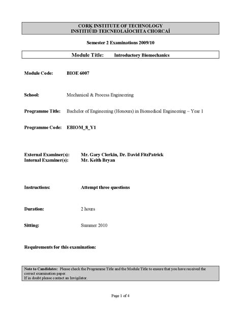Solution Manual For Introductory Biomechanics From Cells
