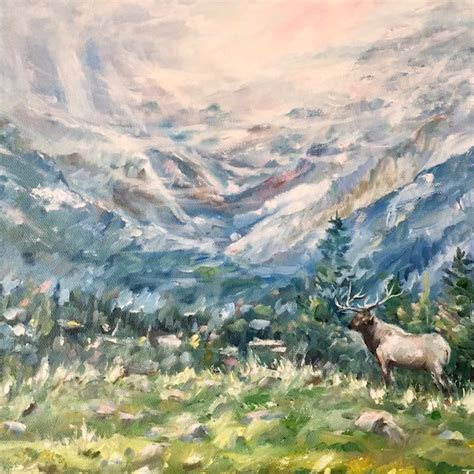 Elk Painting Etsy