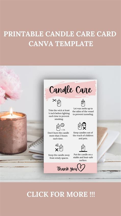 The Printable Candle Care Card Can Be Used For Candles