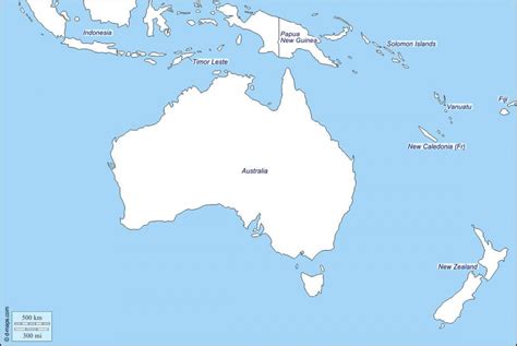 New zealand map outline - Outline map of australia and new zealand (Australia and New Zealand ...