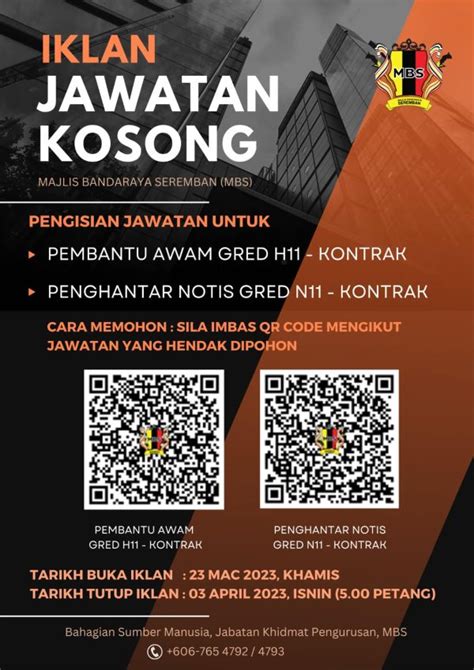 Iklan Jawatan Majlis Bandaraya Seremban Mbs • Portal Kerja Kosong Graduan