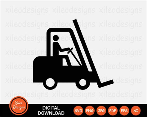 Forklift Icon Svg Fork Lift Delivery Loading Loader Truck Hoist Symbol Sign Graphic Clipart