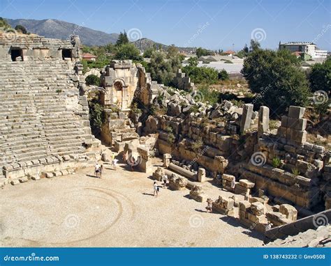 Ruins of the Ancient Amphitheatre of Myra Demre, Turkey Stock Photo - Image of demre, holiday ...