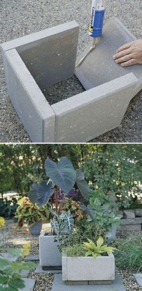 Diy Planters Containers Diy Concrete Paver Planter Boxes Concrete