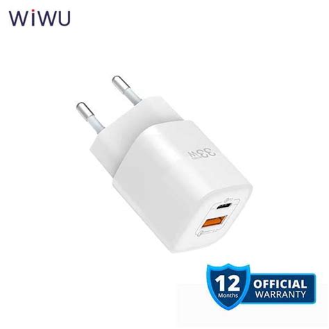 Wiwu W Gan Fast Charger Usb C Qc Power Adapter White Color