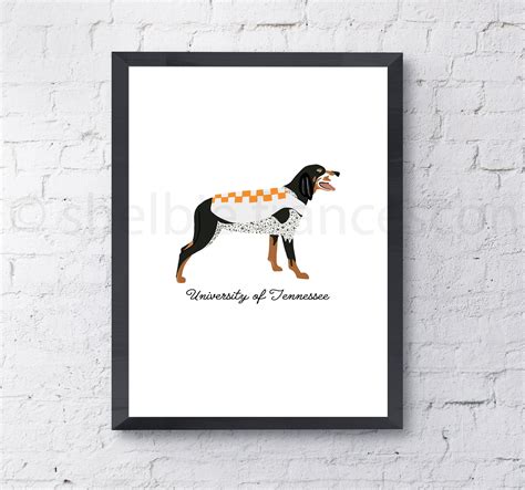 Tennessee smokey the dog digital art print for dorm | Etsy