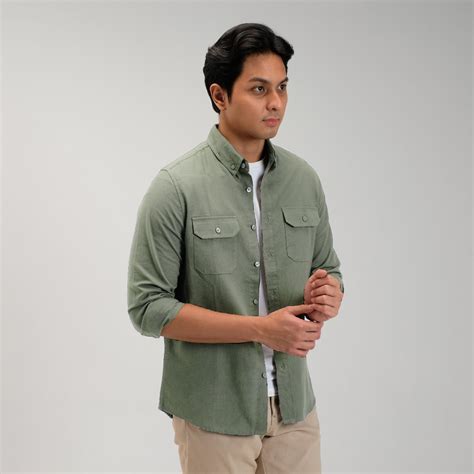 Jual CUTOFF Denzel Oxford Workshirt Kemeja Kerja Polos Pria Panjang