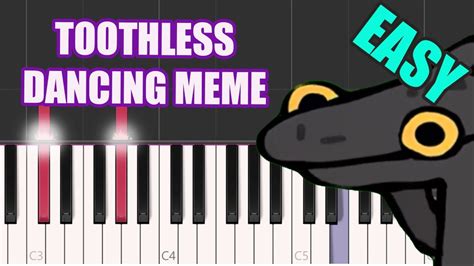 Toothless Dancing Meme Driftveil City Easy Piano Tutorialcover Youtube