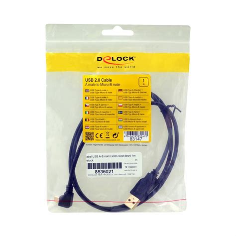 Delock Kabel Usb A B Mikro Kotni 90st Desni 1m 83147 Techtrade