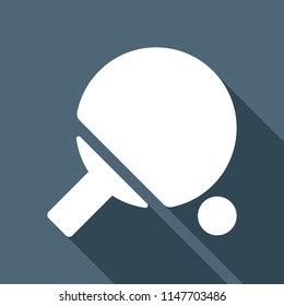 Ping Pong Icon White Flat Icon Stock Illustration 1147703486 | Shutterstock