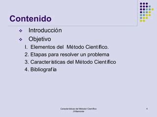 Elementos del método científico PPT