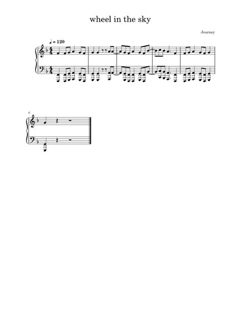 Wheel In The Sky Journey Rough Draft Of Chorus Key Word Rough Sheet Music For Piano Solo