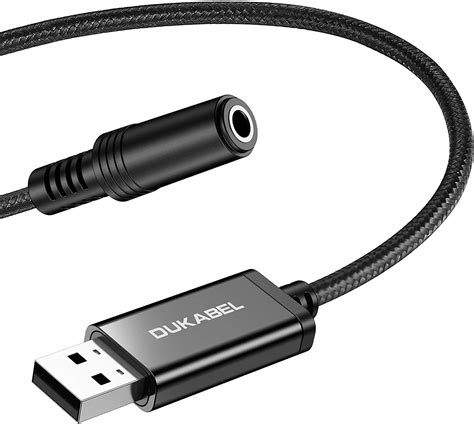 Dukabel Proseries Usb Headset Jack Audio Adapter Usb Headset Adapter