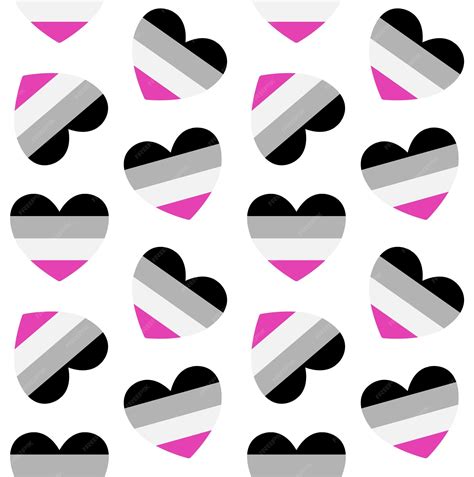 Premium Vector Vector Seamless Pattern Of Flat Asexual Flag Heart