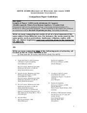 Comparison Paper Guidelines 3 Doc ARTH 22400 H I S TO RY O F W E