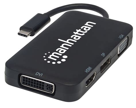 Manhattan Usb C Dock Hub Usb C Auf Displayport Dvi D Hdmi Vga