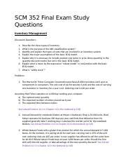 Scm Final Exam Study Questions Solutions Scm Final Exam Study