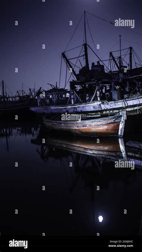 The Fishing Boat Parked At Fish Harbor In Karachi Pakistan The