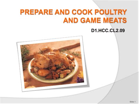 Prepare And Cook Poultry And Game Meats