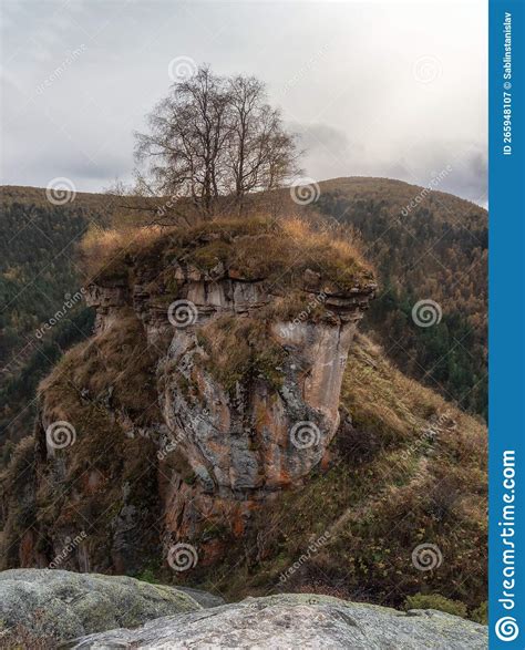 Round Granite Rock Round Mountain High Slope Cliff Distant Mountain