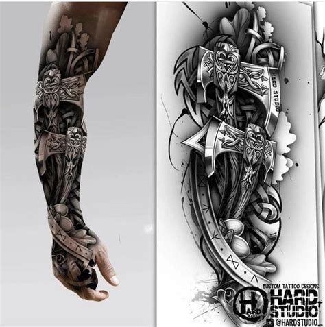 Pin By Stiven Mejia On Guardado R Pido Viking Tattoo Sleeve Custom