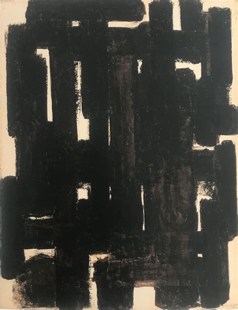 Brou De Noix Sur Papier 65 5 X 50 5 Cm 1948 Pierre Soulages