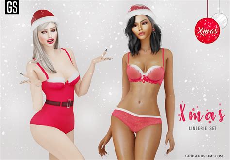Gorgeous Sims Sims Christmas Lingerie Set
