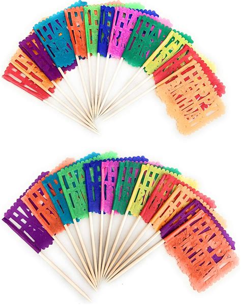 Amazon Set Of 24 Pcs Multi Colored Mini Mexican Paper Papel Picado