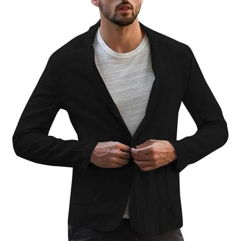 Veste Vareuse Casaque Blazer Veste En Lin Pour Homme Coupe Droite