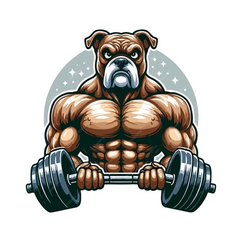 Premium Vector Big Muscly Angry Dog Beast Masculine Bodybuilder