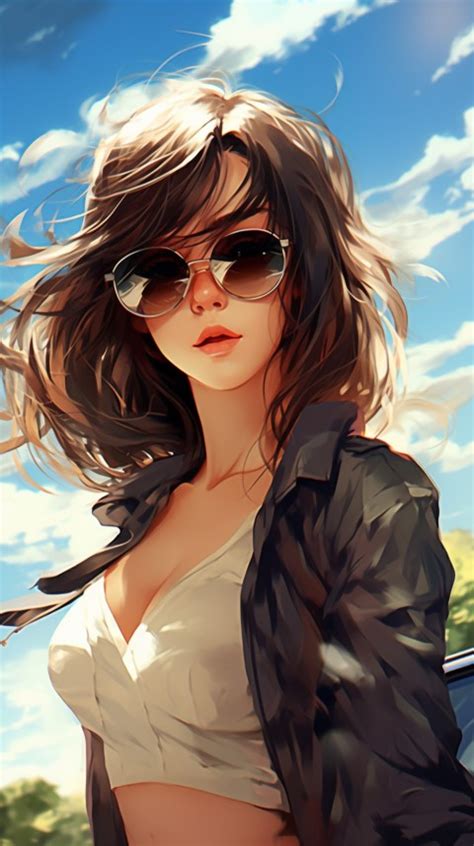 Cute Anime Girl Wearing Sunglasses Aesthetic 136 Wallpaper Images And Photos