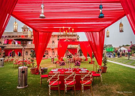 Photo of Red theme wedding decor